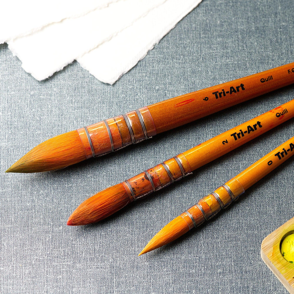 Tri-Art Artist Brushes - Short Synthetic - WC/Acryl - Quill-1