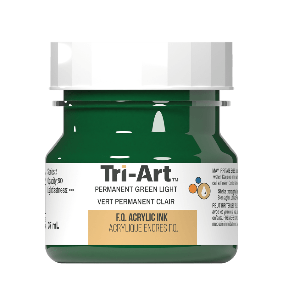 Tri-Art Ink - Permanent Green Light - 37mL-0